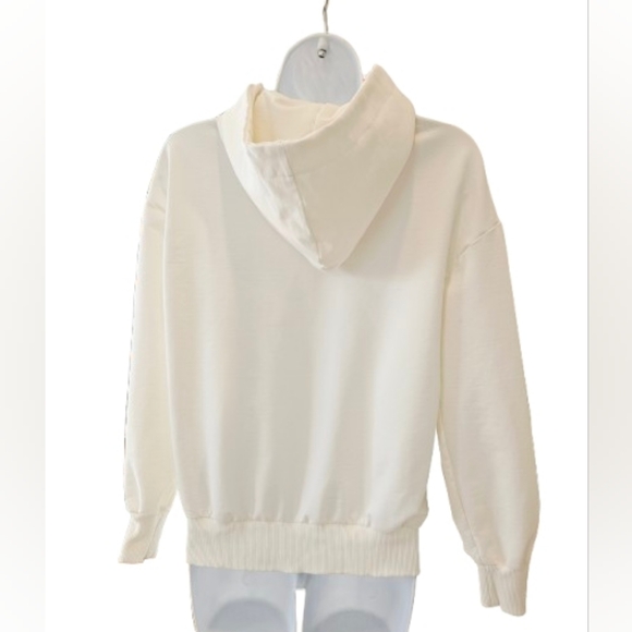 Off White Cream Zip-Up Hoodie with Logo - Picture 10 of 10